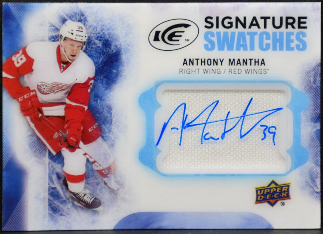 2016-17 Upper Deck Ice Signature Swatches Anthony Mantha Red Wings Auto 3819