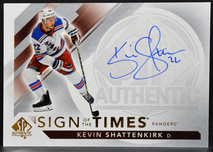 2017-18 SP Authentic Sign of the Times Autographs Kevin Shattenkirk Auto 0192