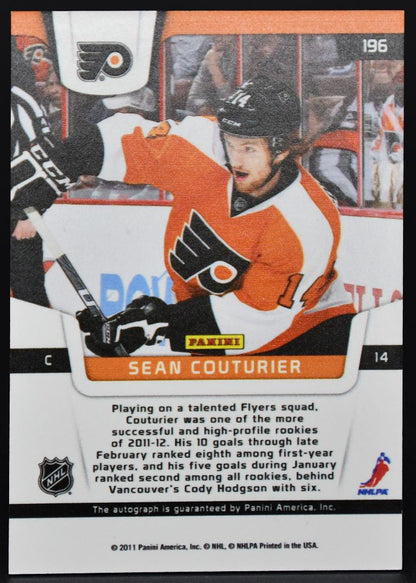 2011-12 Panini Certified Freshman Signatures Sean Couturier 196 RC Auto
