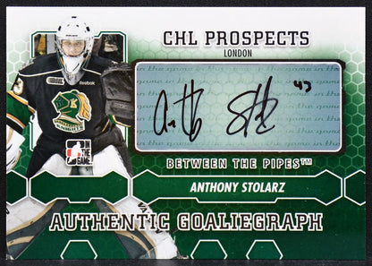 2013-14 ITG Between the Pipes Goaliegraphs Stolarz A-AS London Knights Auto 2230