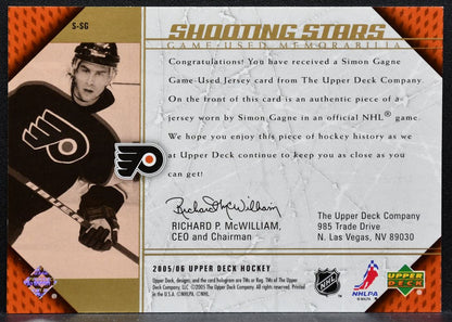 2005-06 Upper Deck Shooting Stars Simon Gagne Philadelphia Flyers Jersey 6007