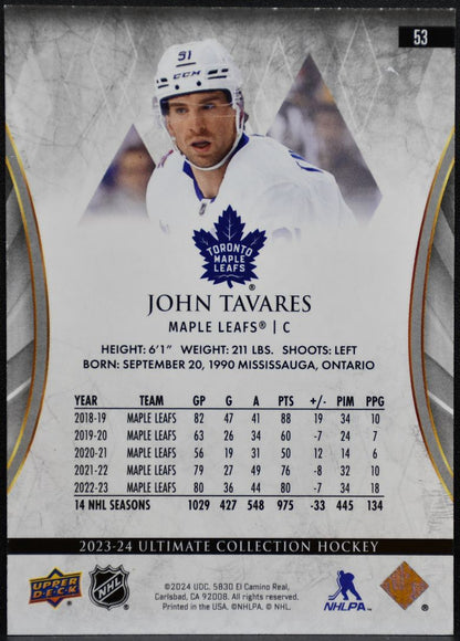 2023-24 UD Ultimate Collection Base John Tavares 53 Maple Leafs /149 3306