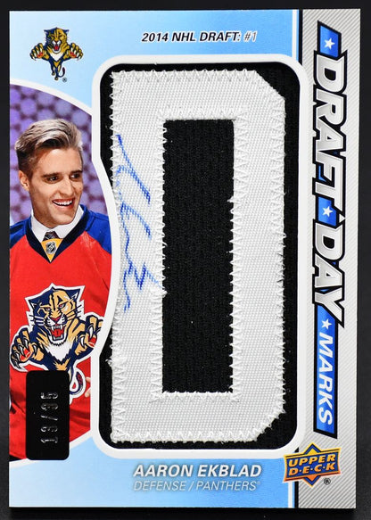 Maillot d'Aaron Ekblad DDM-AE RC Auto 13/35 porté lors du repêchage de la saison 2014-15