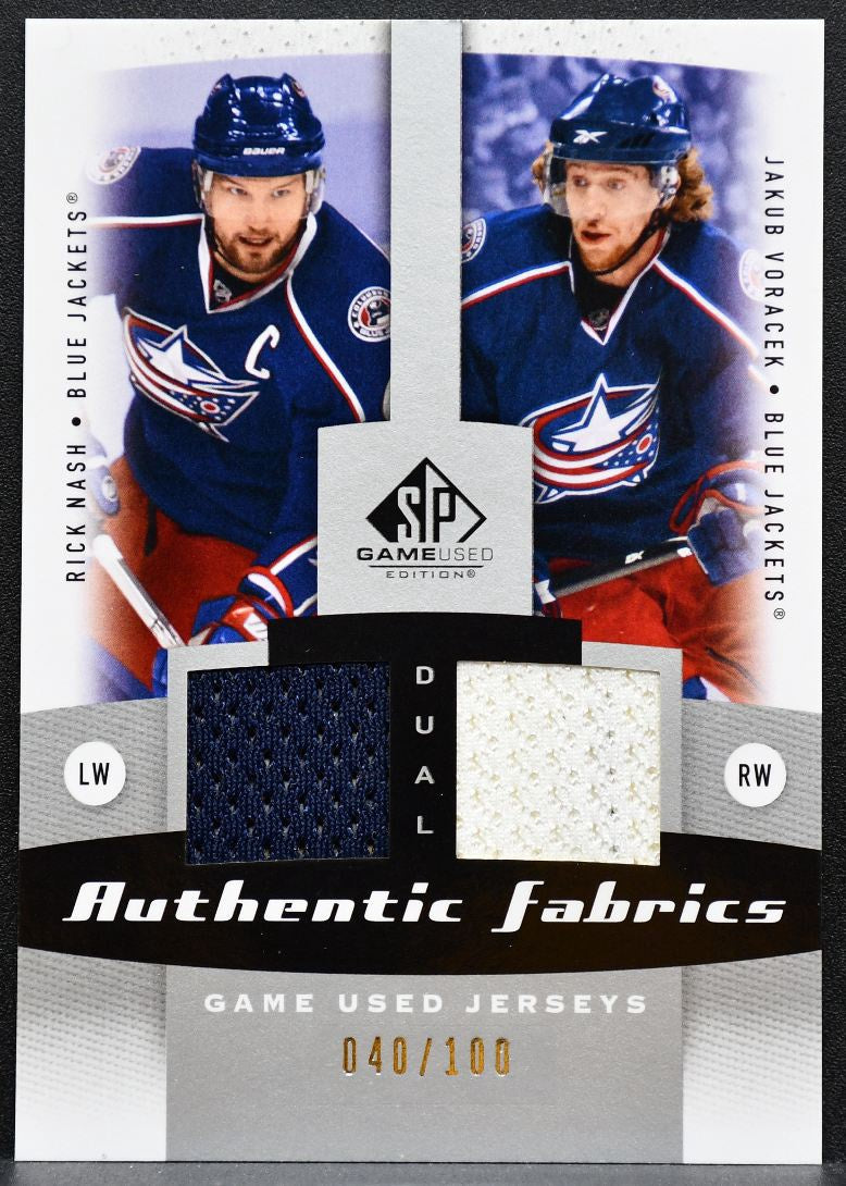 2010-11 SP Game Used Authentic Dual Fabrics Rick Nash/Jakub Voracek Jersey 2837