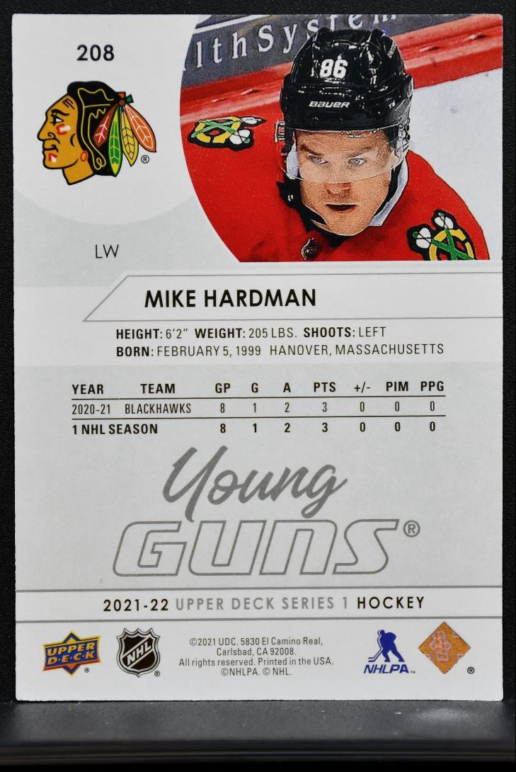 2021-22 Upper Deck Series 1 Young Guns Mike Hardman Chicago Blackhawks RC 1587