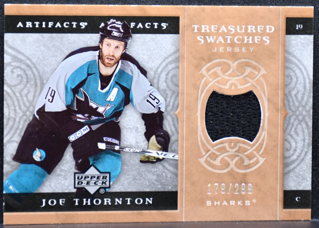 2007-08 UD Artifacts Treasured Swatches Joe Thornton Sharks 179/299 Jersey 7881