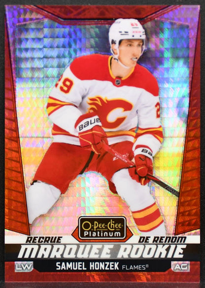 2024-25 OPC Platinum Marquee Red Prism Samuel Honzek 272 Flames RC 005/199 8201