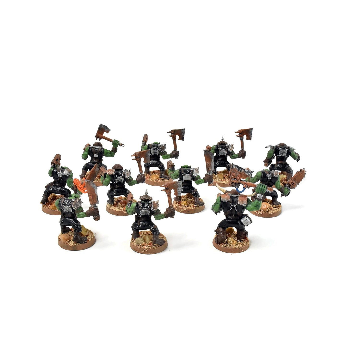 ORKS 10 Ork Boyz With Nob #9 WELL PAINTED 40K