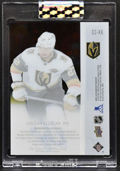 2021-22 UD Clear Cut Base Set Keegan Kolesar CC-KK Vegas Golden Knights Auto