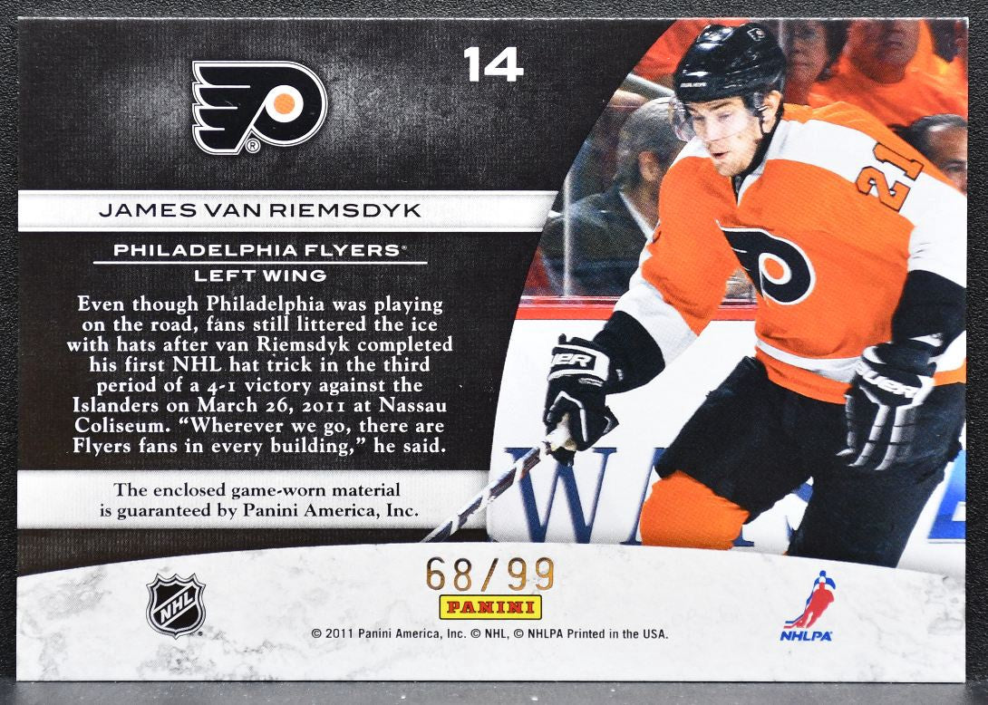 2011-12 Panini Limited Jumbo Materials James van Riemsdyk 68/99 Jersey 5321