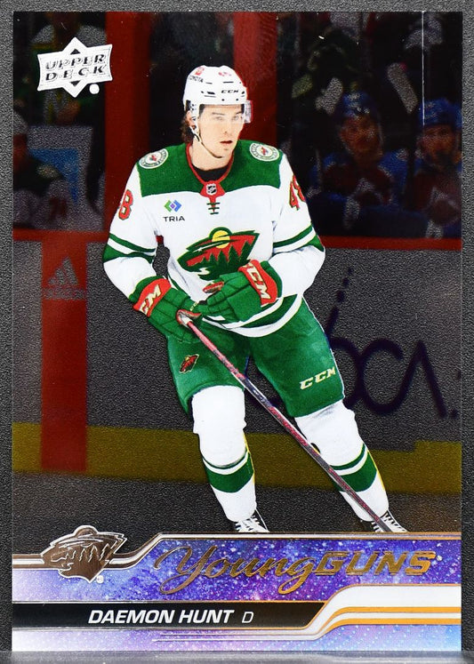 2023-24 UD Series 2 Young Guns Clear Cut Daemon Hunt 494 Minnesota Wild RC 8526