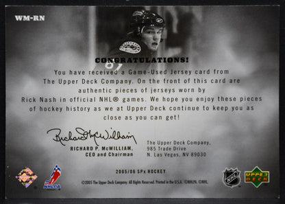 2005-06 SPx Winning Materials Rick Nash WM-RN Blue Jackets 137/350 Jersey 6897
