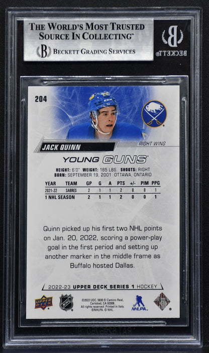 2022-23 UD Series 1 Young Guns Jack Quinn 204 BGS 9 RC