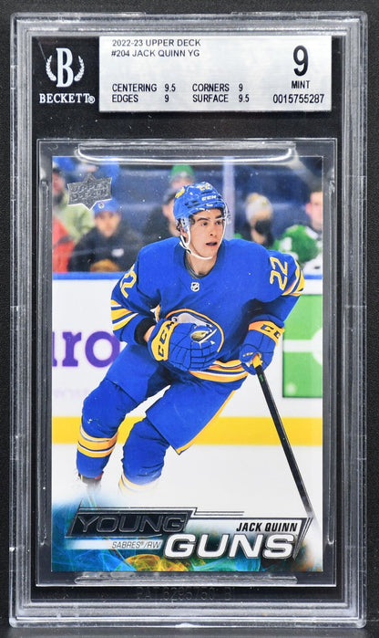 2022-23 UD Series 1 Young Guns Jack Quinn 204 BGS 9 RC