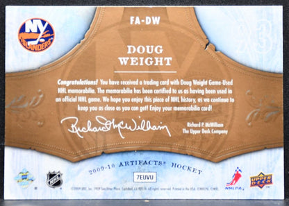 2009-10 UD Artifacts Frozen Jersey Doug Weight Islanders 040/199 Jersey 5740