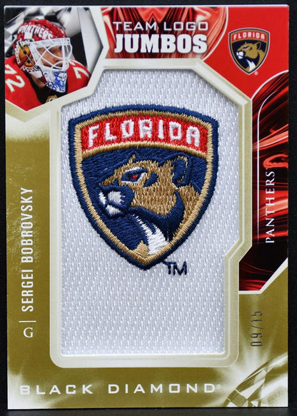 2022-23 UD Black Diamond Team Logo Jumbos Bobrovsky Panthers 09/15 Patch 3008