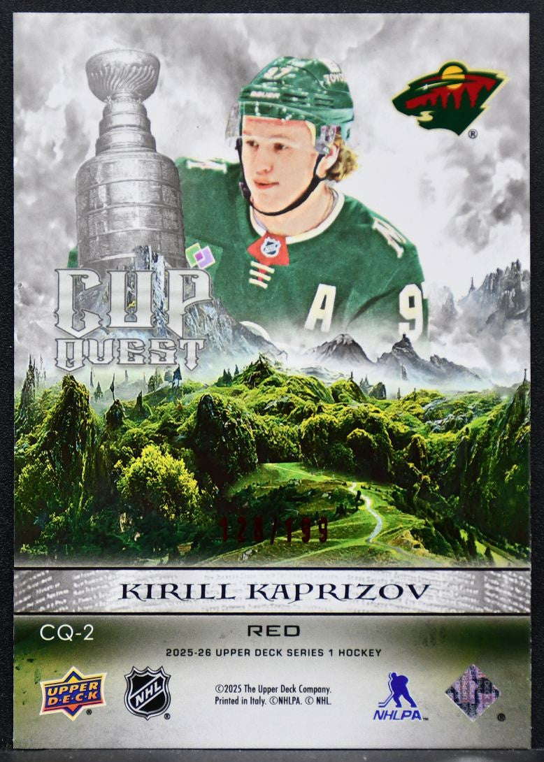 2025-26 Upper Deck Series 1 Cup Quest Red Kirill Kaprizov CQ-2 128/199 8784