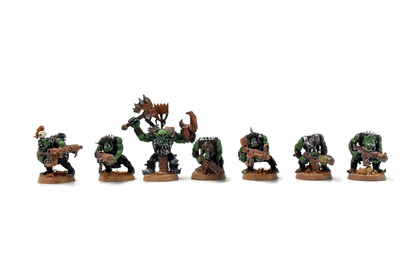 ORKS 12 Ork Boyz Shootaz With Nob #14 WELL PAINTED 40K