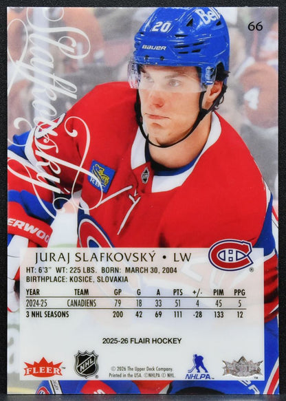 2025-26 Flair Juraj Slafkovsky 66 Montreal Canadiens 4384