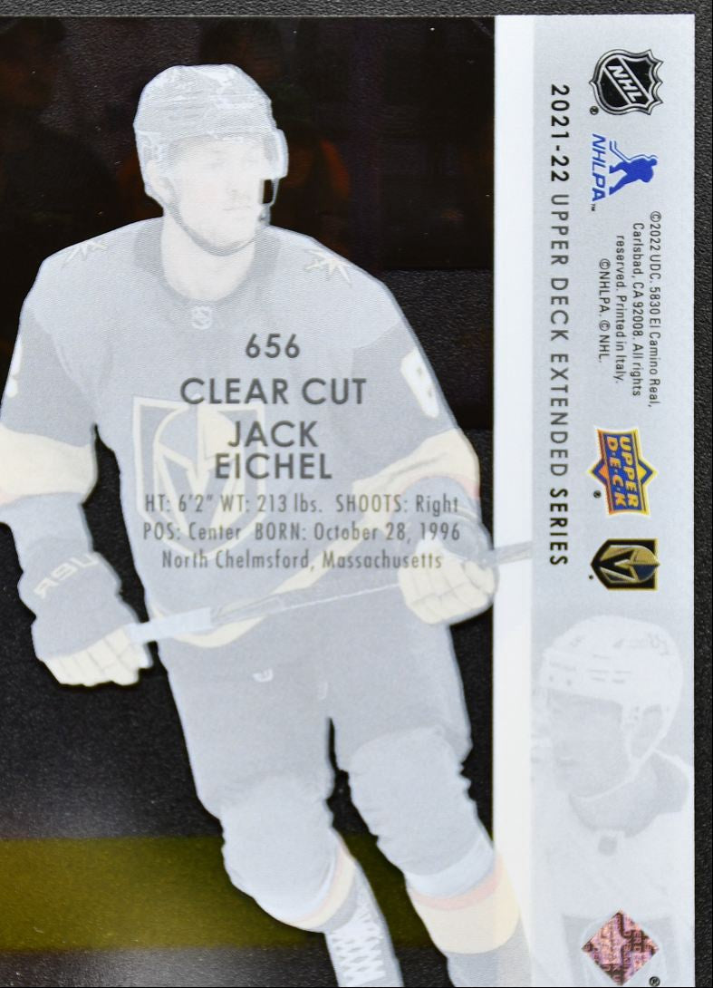 2021-22 Upper Deck Extended Series Clear Cut Jack Eichel 656 Golden Knights 8778