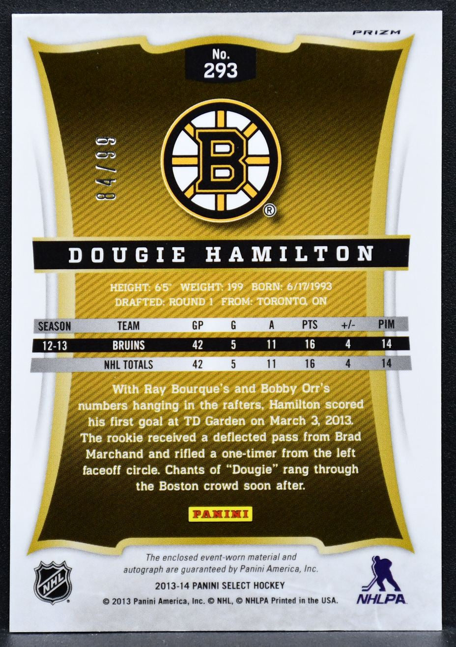 2013-14 Panini Select Prizms Rookie Signature Dougie Hamilton 293  RC Auto 84/99