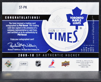 2009-10 SP Authentic Sign of the Times Phil Kessel ST-PK Maple Leafs Auto 1304