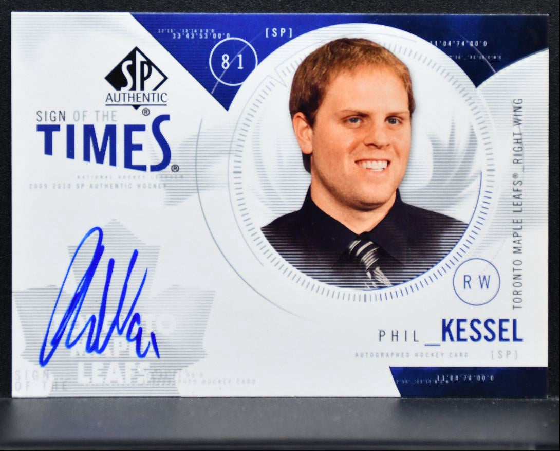 2009-10 SP Authentic Sign of the Times Phil Kessel ST-PK Maple Leafs Auto 1304