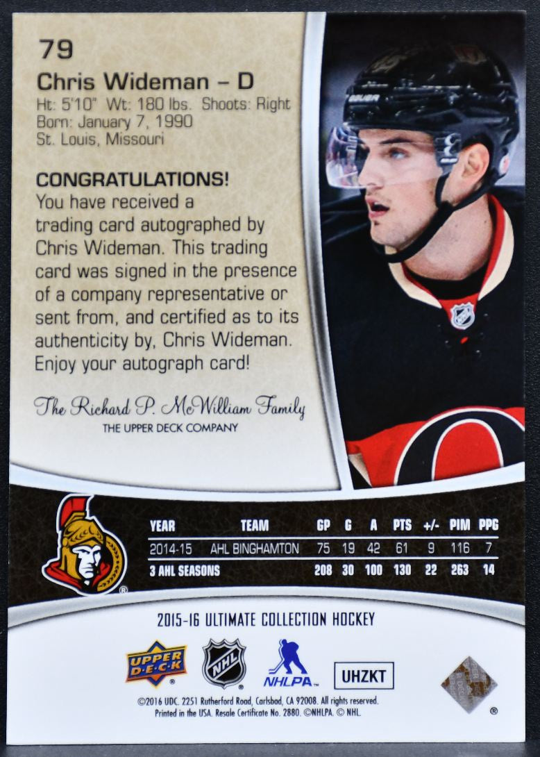2015-16 UD Ultimate Collection Rookies - Spectrum Gold Wideman 79 RC Auto 4853