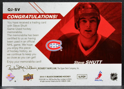 2010-11 Upper Deck Black Diamond Jerseys Quad Steve Shutt Canadiens Jersey 6807