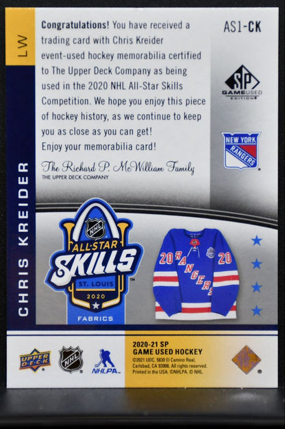 2020-21 SP Game Used NHL All-Star Skills Fabrics 1st Year Kreider Jersey 6163