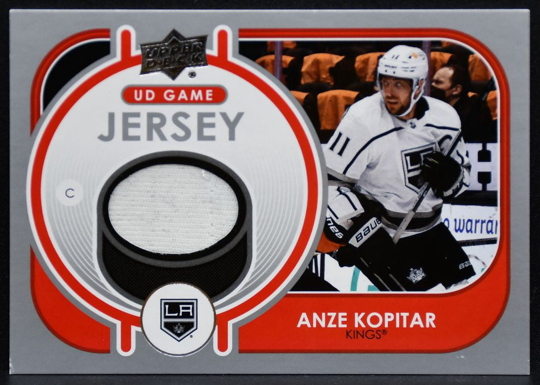 2021-22 Upper Deck Series 1 UD Game Jerseys Anze Kopitar GJ-KO Kings Jersey 3527