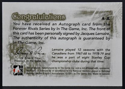 2011-12 In the Game Forever Rivals Series Autograph Jacques Lemaire A-JL Auto