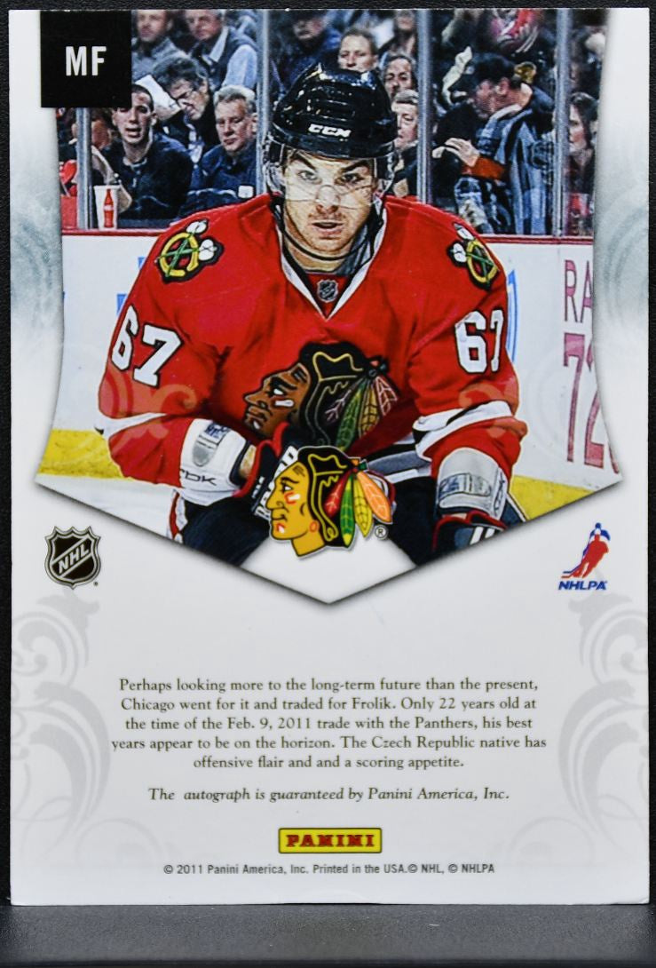 2011-12 Panini Private Signings Michael Frolik MF Chicago Blackhawks Auto 1301