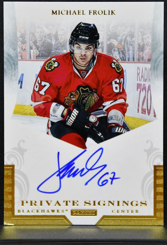 2011-12 Panini Private Signings Michael Frolik MF Chicago Blackhawks Auto 1301