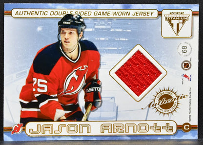 2001-02 Pacific Private Stock Titanium Double-Sided Brodeur/Arnott Jersey 6708