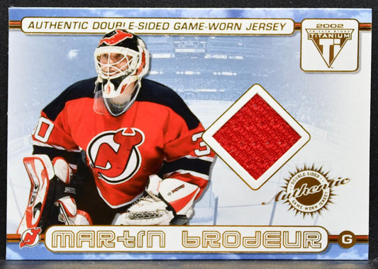 2001-02 Pacific Private Stock Titanium Double-Sided Brodeur/Arnott Jersey 6708