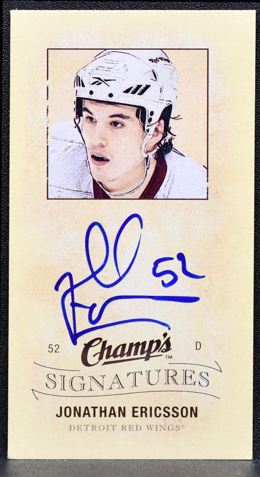 2009-10 UD Champ's Mini Signatures Jonathan Ericsson CS-ER Wings Auto 1950
