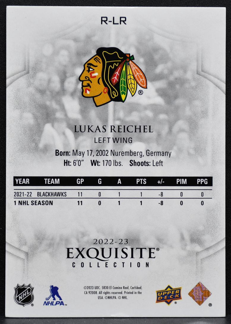 2022-23 UD Black Diamond Exquisite Collection Rookies Reichel RC 324/399 4348