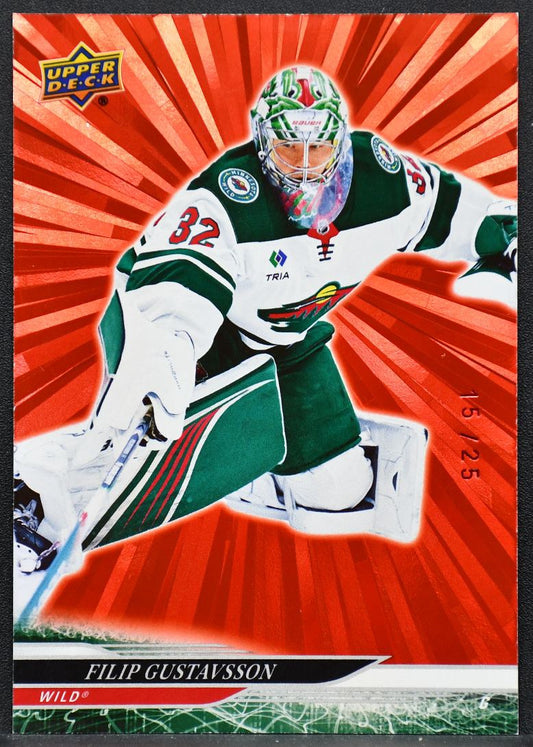 2024-25 Upper Deck Outburst Red Filip Gustavsson 94 Minnesota Wild 15 /25 1548