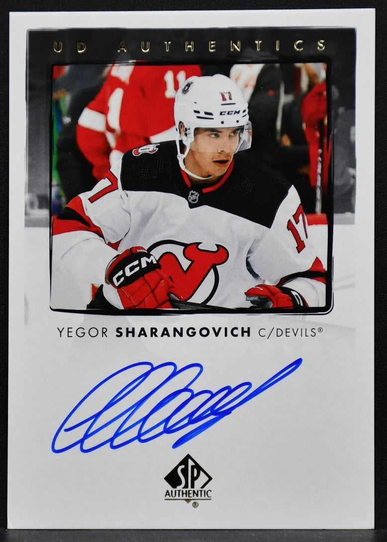 2022-23 SP Authentic UD Authentics Yegor Sharangovich UDA-YS Auto
