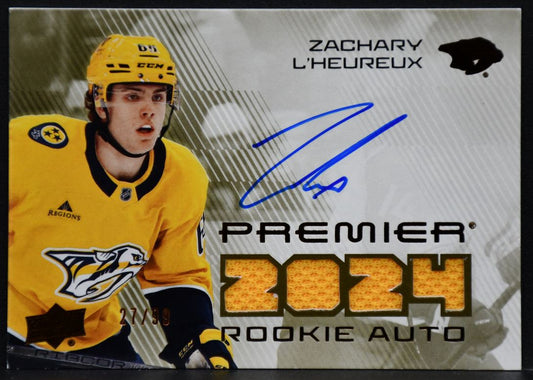 2024-25 UD Premier RC Auto Jersey Zachary L'Heureux Nashville Predators RC 1275