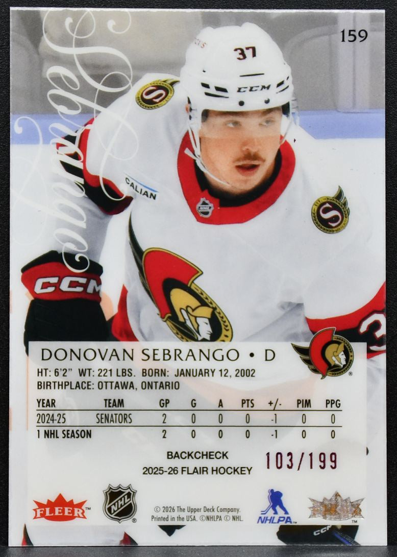 2025-26 Flair Image Rookie C Variant Donovan Sebrango Senators RC 103/199 4612