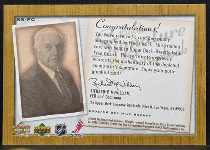 2005-06 Upper Deck Beehive Signature Scrapbook Fred Cusick SS-FC Auto 8896