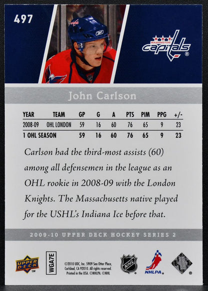 2009-10 Upper Deck Series 2 Young Guns John Carlson 497 RC 8968