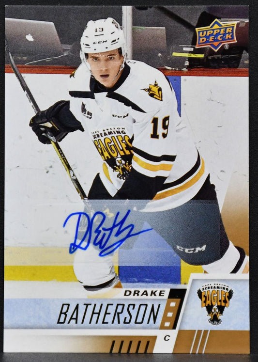 2017-18 UD CHL Autographs Drake Batherson 69 Cape Breton Screaming Eagles Auto 4542