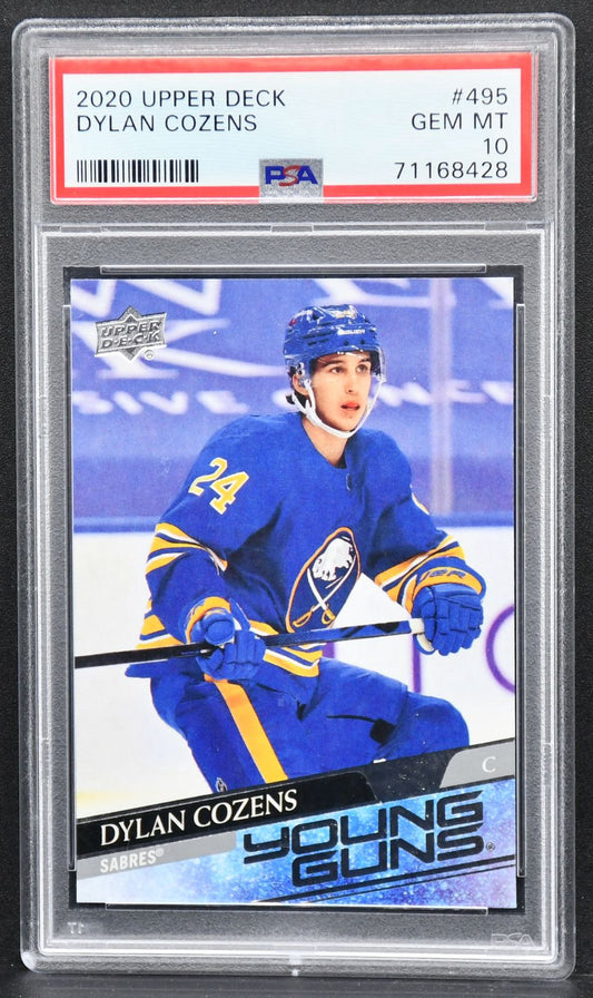 2020-21 UD Series 2 Young Guns #2 Dylan Cozens 495 PSA 10 RC