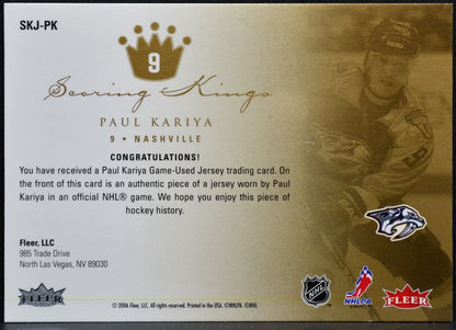 2005-06 Fleer Ultra Scoring Kings Jerseys Paul Kariya SKJ-PK Jersey 9929