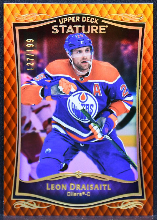 2023-24 Upper Deck Stature Orange Leon Draisaitl 7 Edmonton Oilers 127/199 4449
