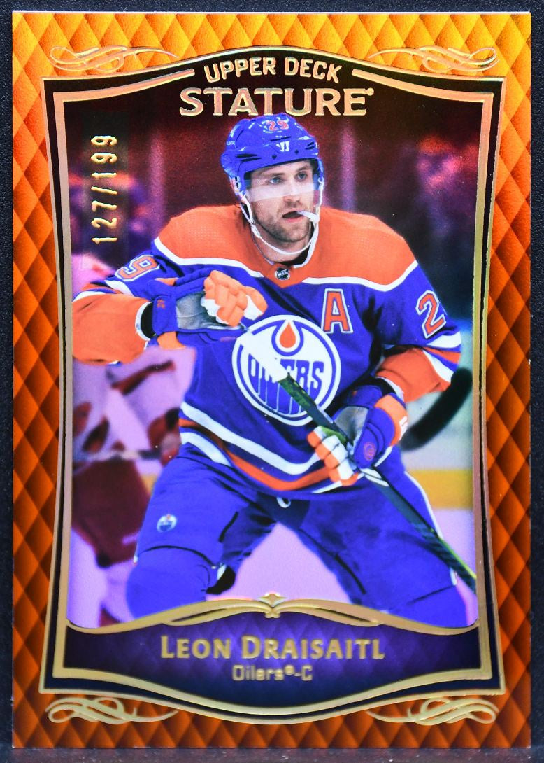 2023-24 Upper Deck Stature Orange Leon Draisaitl 7 Edmonton Oilers 127/199 4449