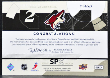 2010-11 SPx Winning Materials Shane Doan WM-SD Phoenix Coyotes Jersey 4750